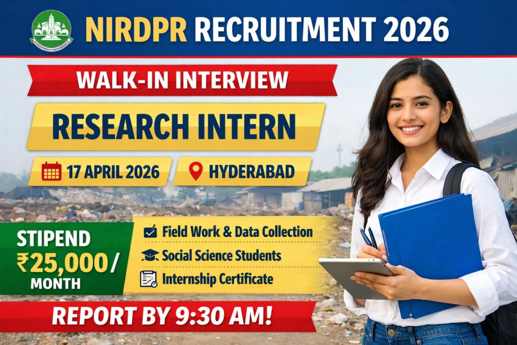 NIRDPR Recruitment 2026 – Research Intern